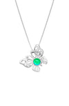 Small Butterfly Pendant crafted with exquisite attention to detail, showcasing a beautiful sterling silver butterfly design with polished green stone that symbolizes transformation and beauty. Comes with an 18" sterling silver .7mm box chain included, ensuring a ready-to-wear accessory.