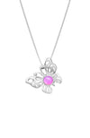 Small Butterfly Pendant crafted with exquisite attention to detail, showcasing a beautiful sterling silver butterfly design with polished pink stone that symbolizes transformation and beauty. Comes with an 18" sterling silver .7mm box chain included, ensuring a ready-to-wear accessory.