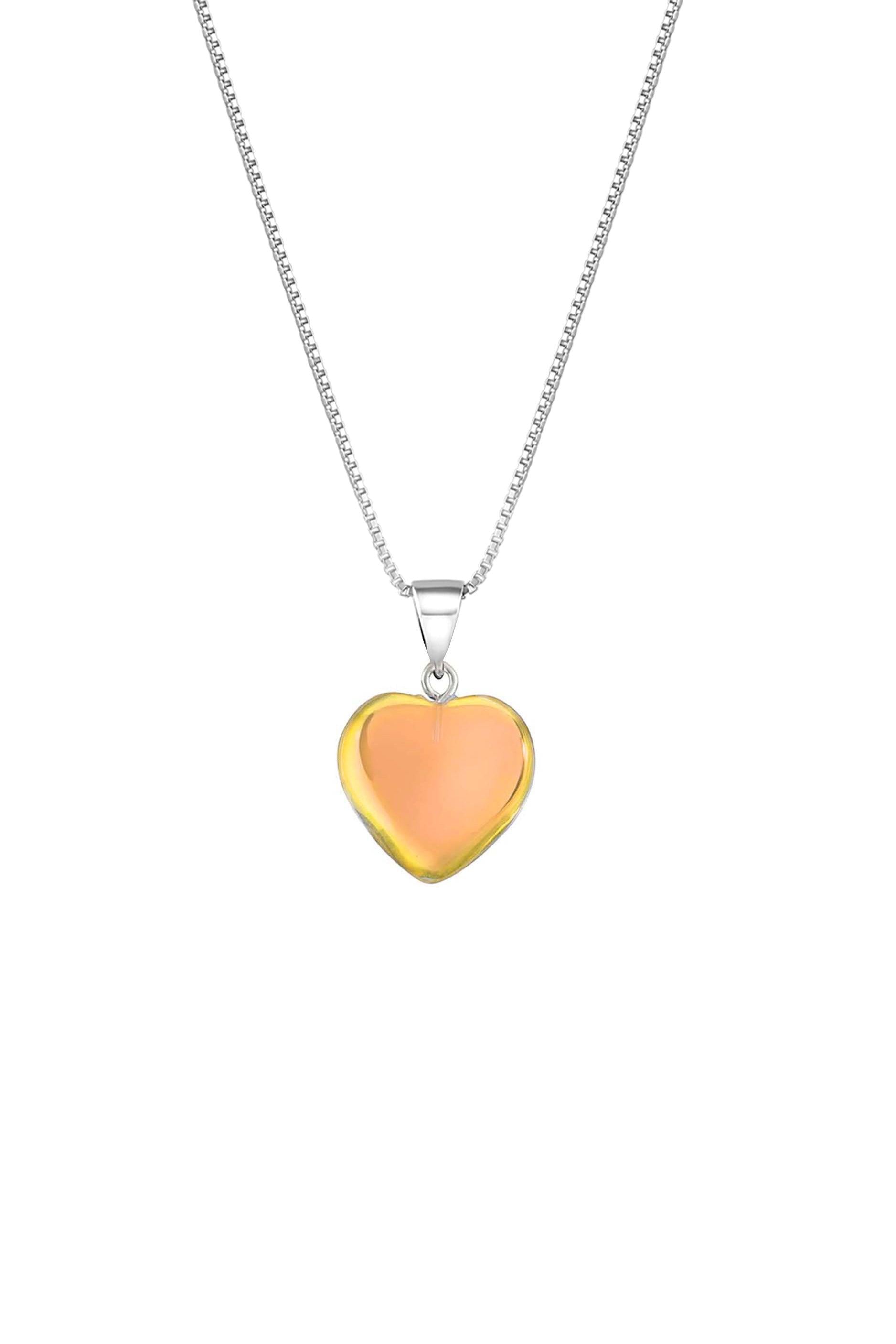 Small Crystal Heart Pendant crafted with sterling silver components, this pendant is designed for both quality and style. Includes a 16" sterling silver .7mm box chain with the polished fire pendant.