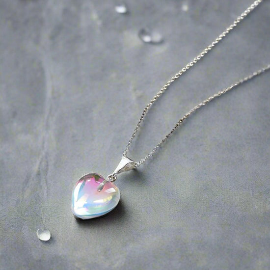 Small Crystal Heart Pendant crafted with sterling silver components, this pendant is designed for both quality and style. Includes a 16" sterling silver .7mm box chain with the polished pink pendant.