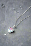 Small Crystal Heart Pendant crafted with sterling silver components, this pendant is designed for both quality and style. Includes a 16" sterling silver .7mm box chain with the polished pink pendant.