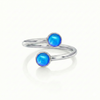Small Double Ring features two exquisite 5mm polished blue circle crystals that add a touch of sparkle and elegance.