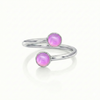 Small Double Ring features two exquisite 5mm polished pink circle crystals that add a touch of sparkle and elegance.
