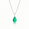 Crystal Small Drop Pendant Crafted with sterling silver components, this frosted green pendant comes with an included 18" sterling silver .7mm box chain for a polished look.