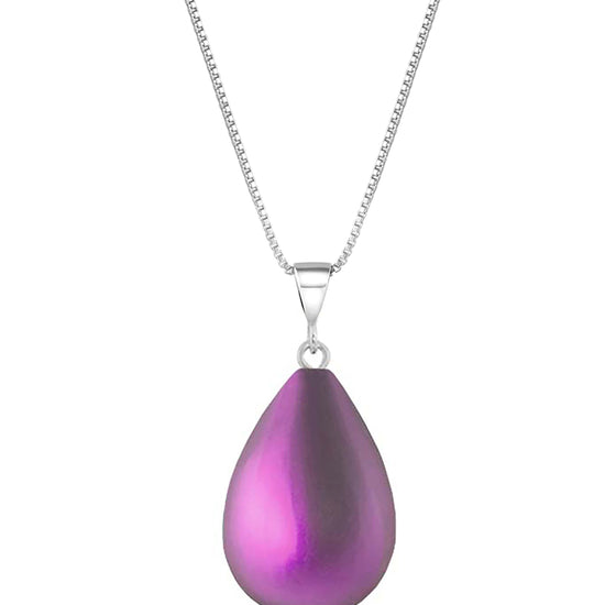 Small Drop Pendant Crafted with sterling silver components, this frosted pink pendant comes with an included 18" sterling silver .7mm box chain for a polished look.