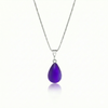 Crystal Small Drop Pendant Crafted with sterling silver components, this frosted violet pendant comes with an included 18" sterling silver .7mm box chain for a polished look.