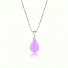 Crystal Small Drop Pendant Crafted with sterling silver components, this polished pink pendant comes with an included 18" sterling silver .7mm box chain for a polished look.