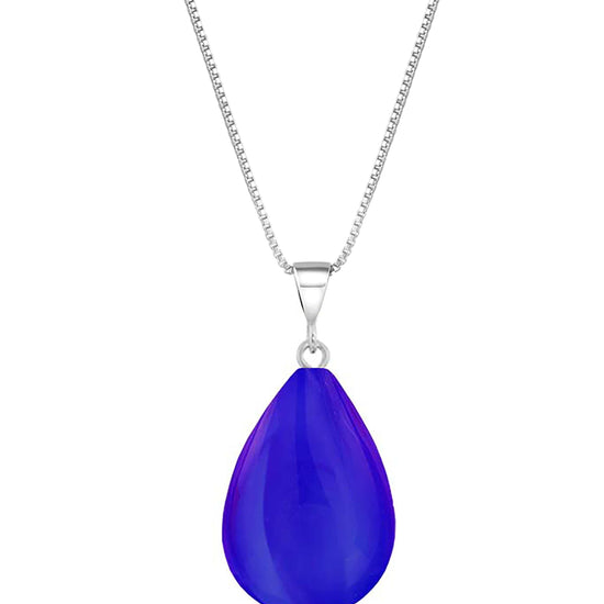 Small Drop Pendant Crafted with sterling silver components, this polished violet pendant comes with an included 18" sterling silver .7mm box chain for a polished look.