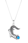 Small Gator Pendant, custom-made for Gatorland in Florida, this pendant showcases a unique design that captures the spirit of the iconic alligator. Featuring a stunning 5mm polished blue stone set in solid .925 sterling silver.