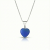 Small Crystal Heart Pendant crafted with sterling silver components, this pendant is designed for both quality and style. Includes a 16" sterling silver .7mm box chain with the frosted blue pendant.