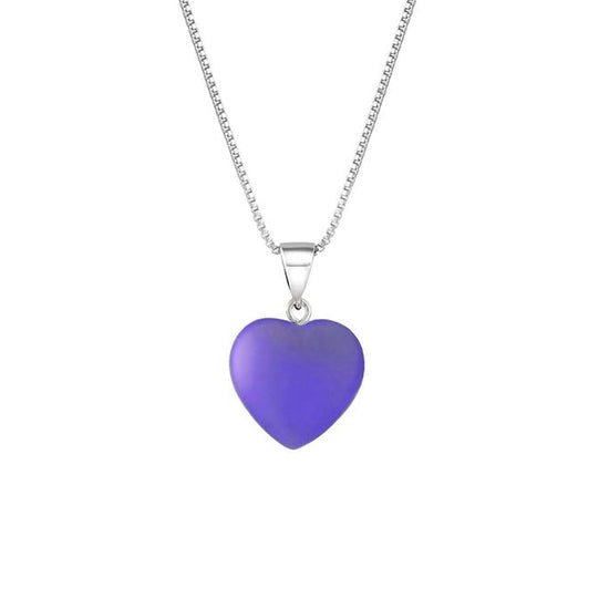 Small Crystal Heart Pendant crafted with sterling silver components, this pendant is designed for both quality and style. Includes a 16" sterling silver .7mm box chain with the frosted violet pendant.