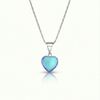 Small Crystal Heart Pendant crafted with sterling silver components, this pendant is designed for both quality and style. Includes a 16" sterling silver .7mm box chain with the polished aqua pendant.