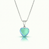 Small Crystal Heart Pendant crafted with sterling silver components, this pendant is designed for both quality and style. Includes a 16" sterling silver .7mm box chain with the polished green pendant.