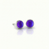 Small Stud Earrings with 5 mm frosted violet crystal. Designed with comfortable backs, these earrings ensure a secure fit.