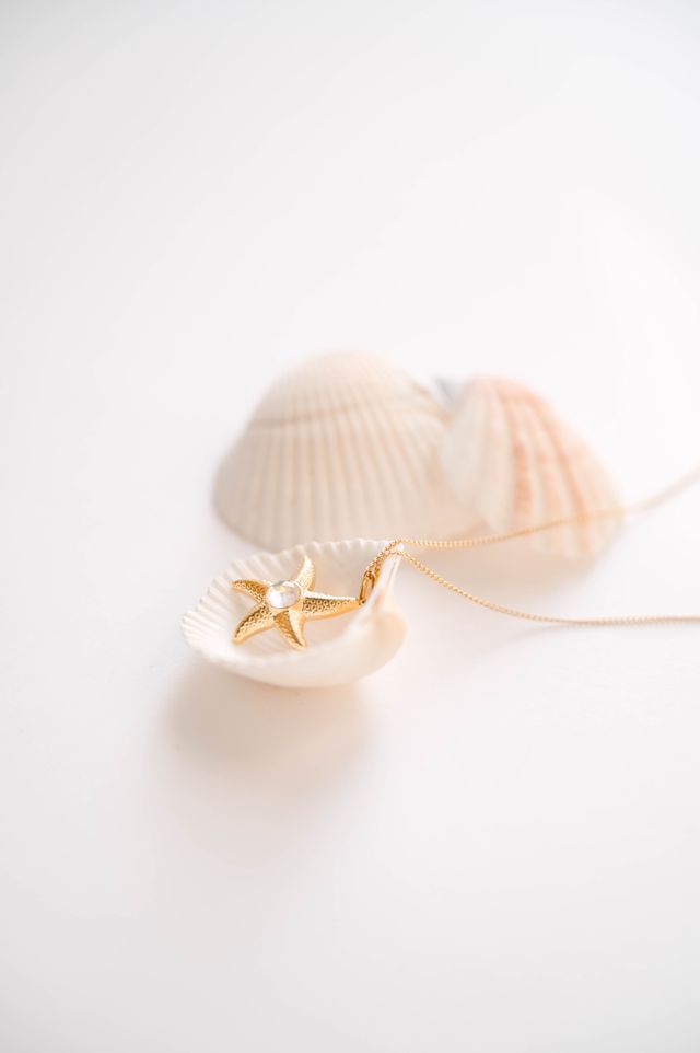 Starfish Necklace, Pendants. Bring a little ocean breeze to your everyday look with this playful starfish pendant—effortlessly beachy, subtly chic, and made to layer or wear solo for an instant dose of seaside charm; a perfect, carefree gift for anyone who loves sun, sand, and style.