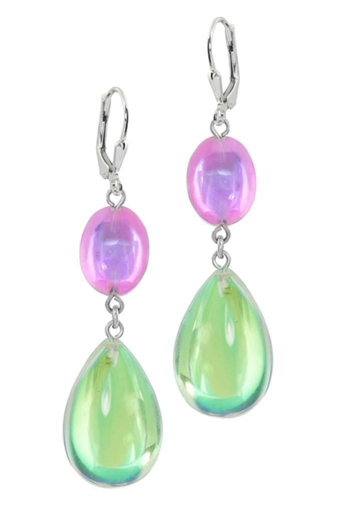 Double Drops in Pink & Green Double Drops in Pink & Green
