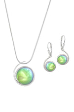 Sterling SIlver Large Wave Pendant & Earrings Set