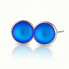 Crystal Stud Earrings with 9mm diameter frosted blue stone, designed with comfort in mind, these earrings feature a secure backing.