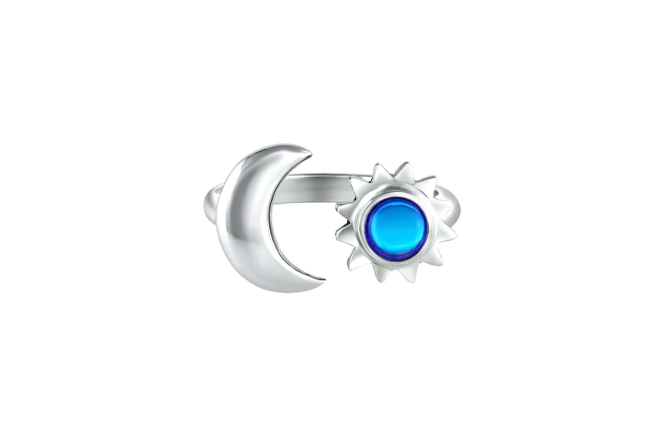 Buy Sun and Moon Ring with Crystal Stone by Leightworks – LeightWorks