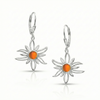 Sun Earrings featuring a stunning 5mm round frosted fire crystal set in high-quality sterling silver components, this pendant beautifully captures the essence of the sun.