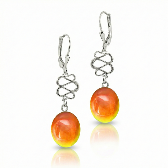 Swirl Extension Earrings  featuring a brilliant display of our signature polished fire crystal. Crafted with high-quality sterling silver components, they include secure lever backs to ensure a comfortable fit.