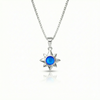Teeny Star Pendant made with love and crafted with care, comes with an 18" sterling silver chain and 5 mm frosted blue stone. 
