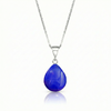 Our best selling crystal X-Small Drop Pendant is a beautiful, easy simple addition to any outfit. Handmade pendants come in a wide variety of colors and shine with an iridescent glow of color from within. Sterling silver .7mm box chain, 18" included with the polished violet pendant.