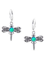 Handmade-Sterling Silver-Crystal Jewelry-Nature-Dragonfly Earrings-Frosted Crystal-Green Crystal-LeightWorks-San Diego-David Leight
