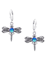 Handmade-Sterling Silver-Crystal Jewelry-Nature-Dragonfly Earrings-Polished Crystal-Blue Crystal-LeightWorks-San Diego-David Leight