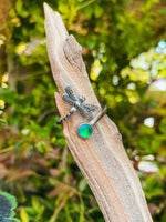  Dragonfly Ring-Nature-Handmade-Sterling Silver-Green-Frosted-Leightworks-Crystal Jewelry-David Leight-Made in San Diego