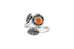 Flower Ring-Sterling Silver-Crystal Jewelry-Polished-Fire-Handmade-Adjustable-Ring-LeightWorks-David Leight-San Diego