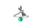 Dragonfly Ring-Nature-Handmade-Sterling Silver-Green-Frosted-Leightworks-Crystal Jewelry-David Leight-Made in San Diego