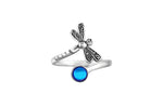 Dragonfly Ring-Nature-Handmade-Sterling Silver-Blue-Polished-Leightworks-Crystal Jewelry-David Leight-Made in San Diego