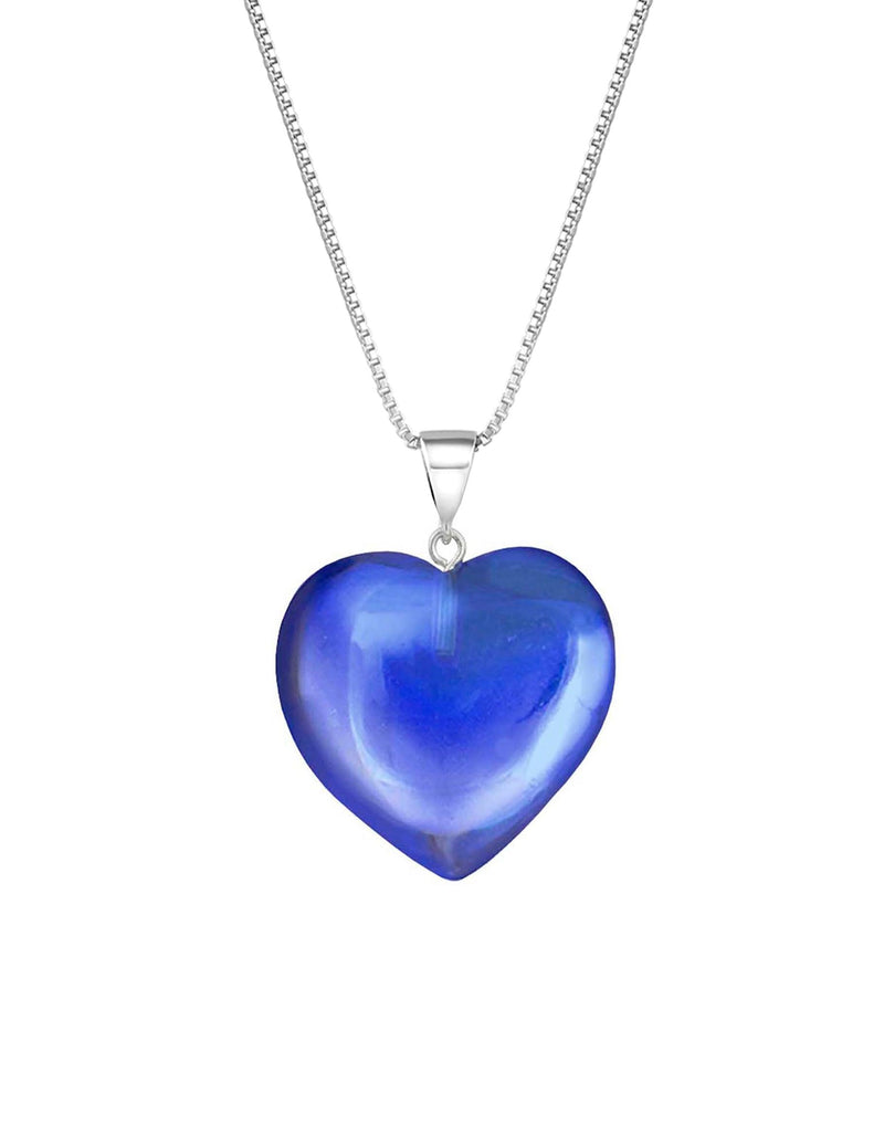 Crystal Heart Pendant Necklace Sterling Silver Thin Delicate 