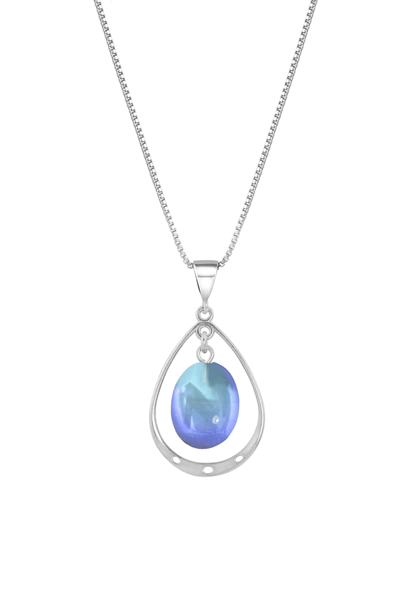 Crystal Oval with Sterling Silver Loop Pendant by LeightWorks