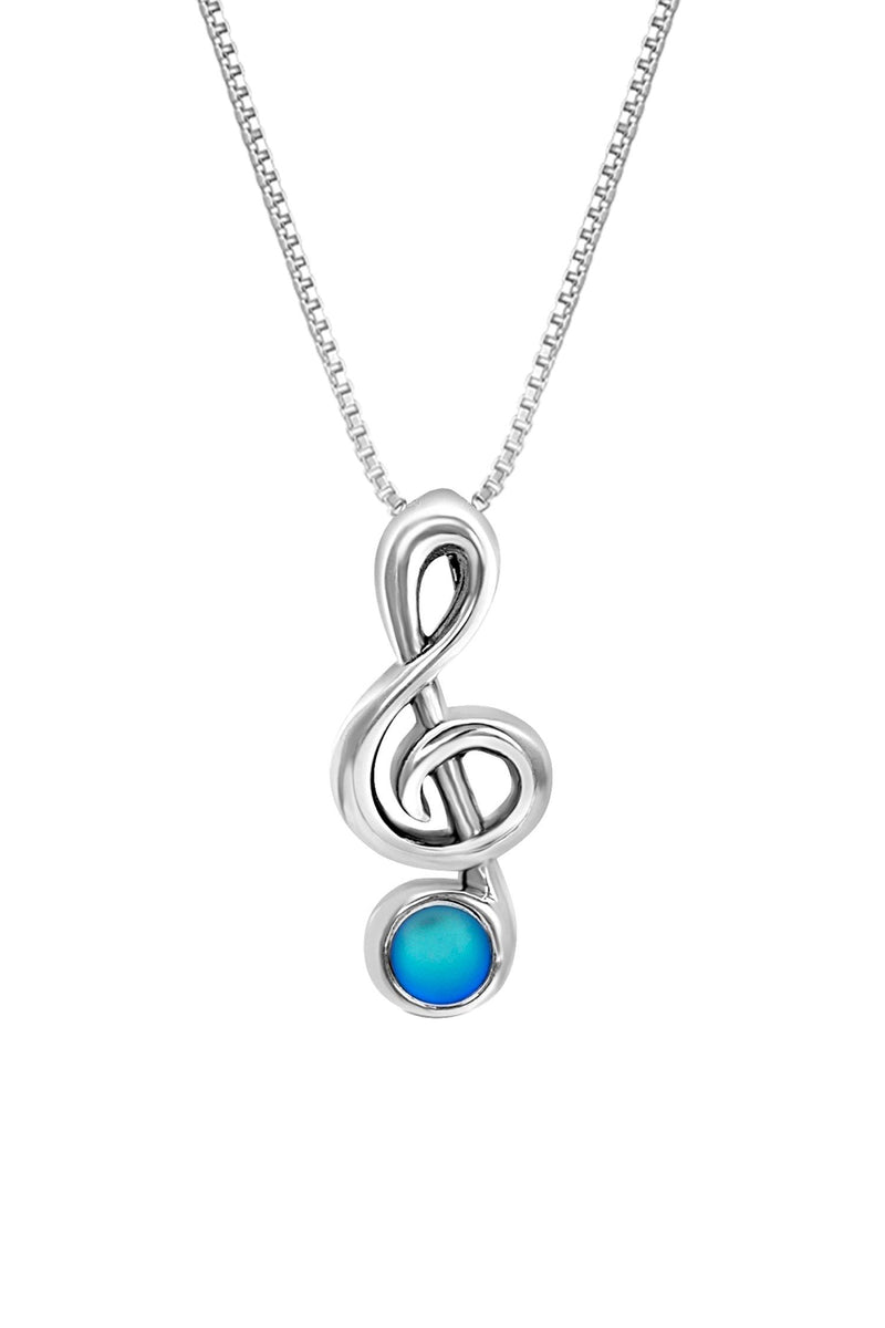 Sterling Silver Micropave CZ Music Note Necklace – Jewelure