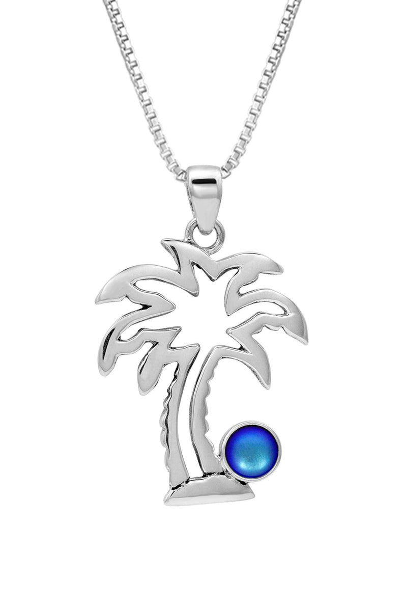 Sterling Silver Crystal Palm Tree Pendant - LeightWorks
