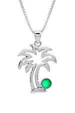 Sterling Silver Crystal Palm Tree Pendant - LeightWorks