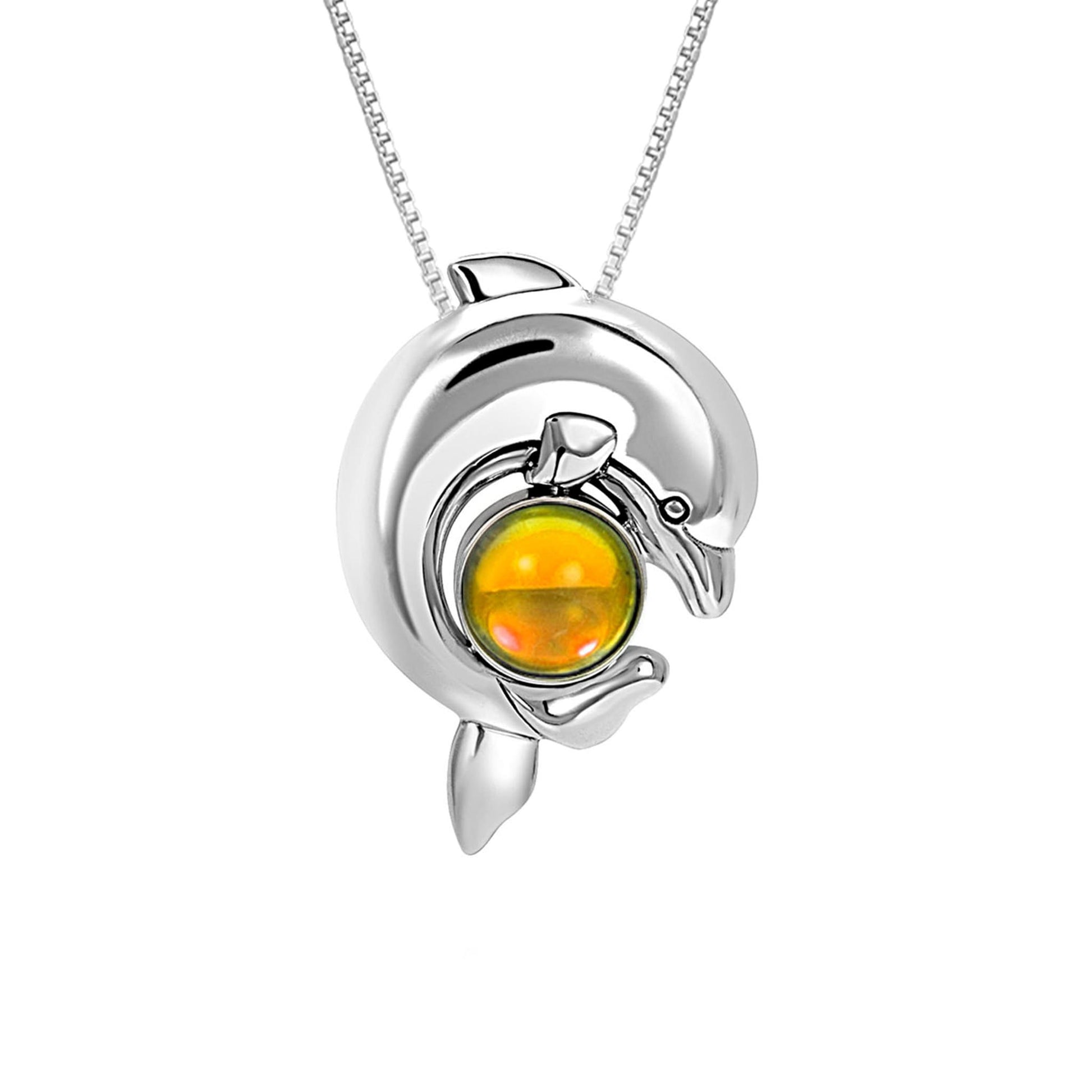 Handmade-Sterling Silver-Crystal Jewelry-Dolphin-Dolphin Pendant-Crystal-Necklace-Sea Life-Polished Fire Crystal-LeightWorks-San Diego-David Leight