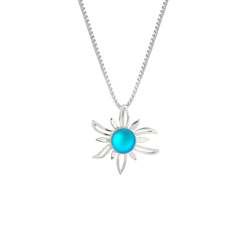 Sterling Silver Crystal Sun Pendant - LeightWorks