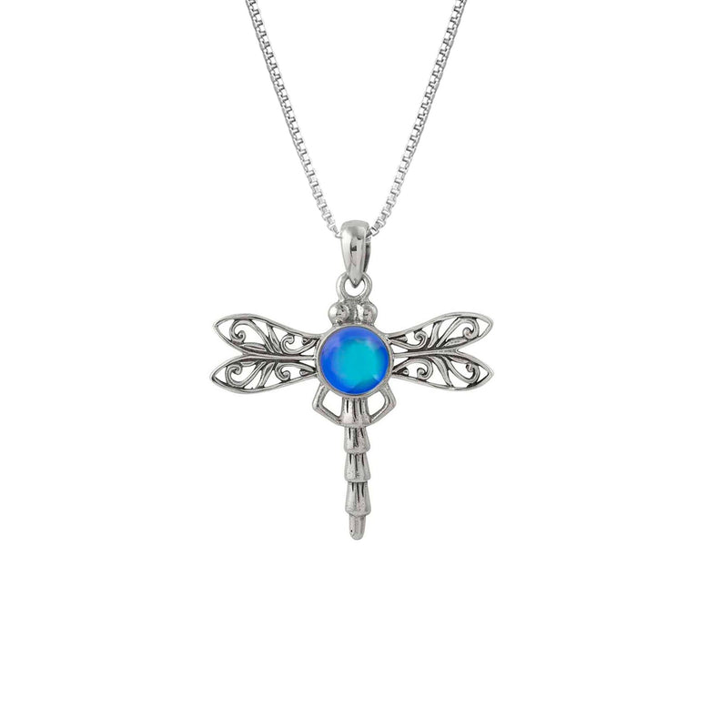 Handmade-Sterling Silver-Crystal Jewelry-Nature-Dragonfly Pendant-Polished Crystal-Violet Crystal-LeightWorks-San Diego-David Leight