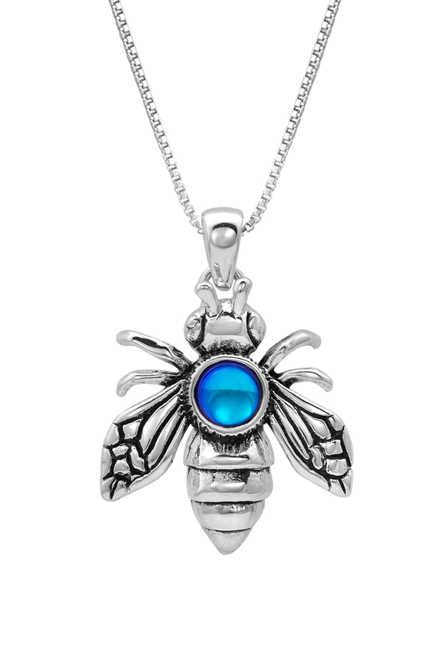 Black Enhanced and White Diamond Accent Bee Pendant in Sterling Silver |  Peoples Jewellers