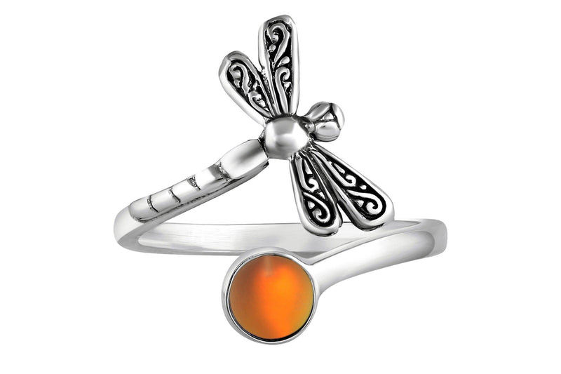  Dragonfly Ring-Nature-Handmade-Sterling Silver-Fire-Frosted-Leightworks-Crystal Jewelry-David Leight-Made in San Diego