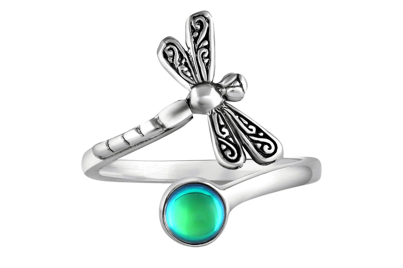 Dragonfly Ring-Nature-Handmade-Sterling Silver-Green-Polished-Leightworks-Crystal Jewelry-David Leight-Made in San Diego