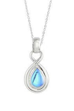 Infinity Pendant-Necklace-Charm-Handmade-Sterling Silver-Crystal Jewelry-Polished-Blue-LeightWorks-San Diego-David Leight-California