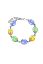 7 Oval Stones Bracelet-Polished Crystal-Multicolored-Sterling Silver-Leightworks-Crystal Jewelry-Handmade-San Diego-David Leight