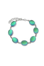 7 Oval Stones Bracelet-Sterling Silver-Leightworks-Frosted Crystal-Green-Handmade-San Diego-David Leight