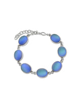 7 Oval Stones Bracelet-Sterling Silver-Leightworks-Frosted Crystal-Blue-Sterling Silver-Handmade-San Diego-David Leight