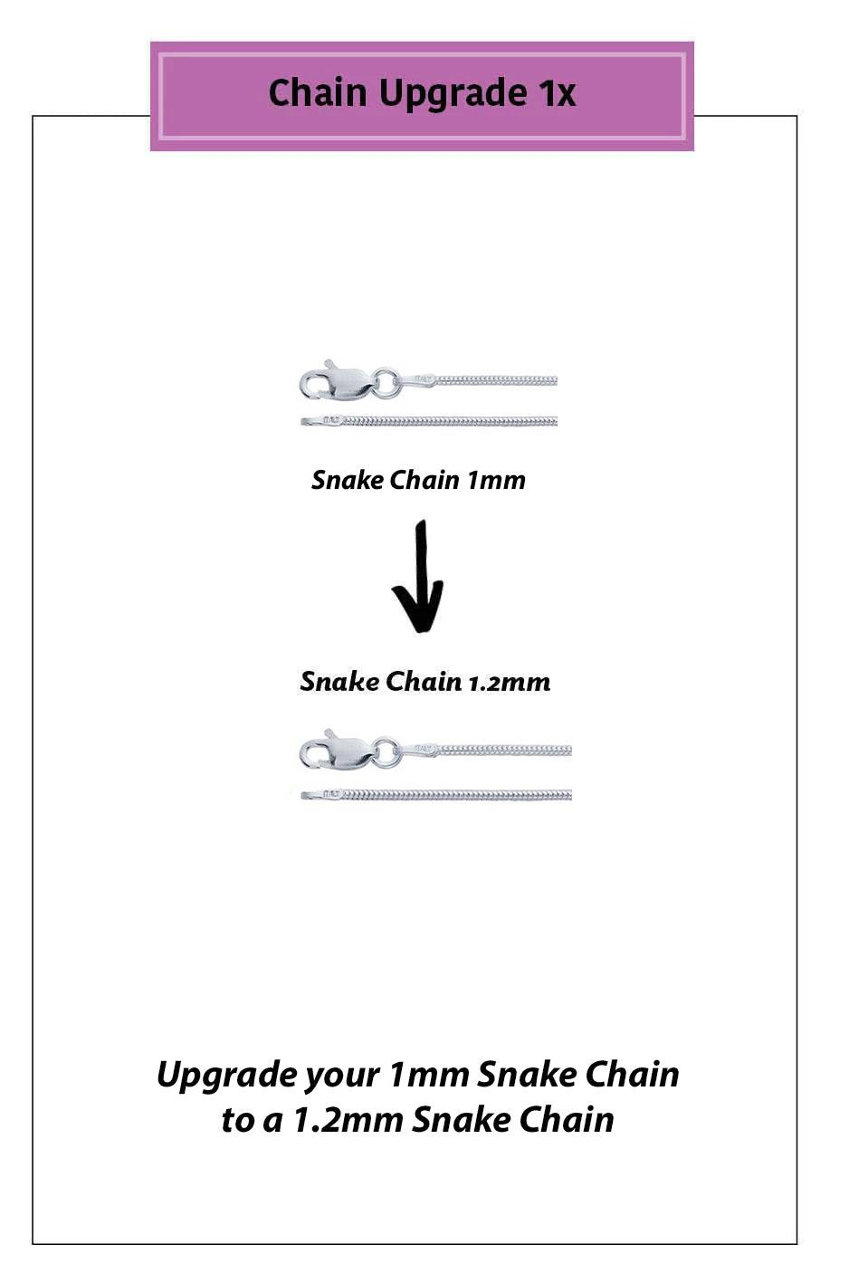 Sterling Silver-Chain Upgrade-Snake Chain-1mm-1.2mm-LeightWorks-Crystal Jewelry-San Diego-David Leight