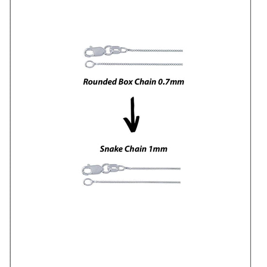 Sterling Silver-Chain Upgrade-Rounded Box Chain-Box Chain-Snake Chain-0.7mm-1mm-LeightWorks-Crystal Jewelry-San Diego-David Leight